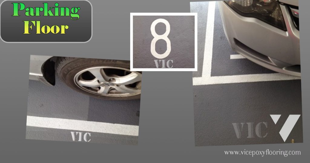 พื้นกันลื่น Non-Slip floor ใช้งานพื้นที่ลานจอดรถ ผิวกระดาษทราย by VIC Coatings